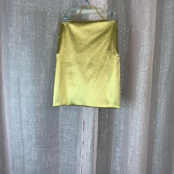 ‼️SOLD‼️ Better Be Metallic Gold Tie Back Crop Top Size Small for Women - Picture 3 of 10